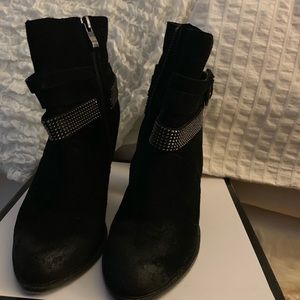 Black suede boots